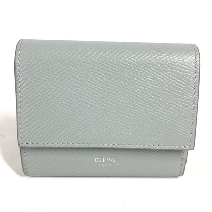 CELINE Trifold wallet leather Light blue type Small trifold wallet Women Used