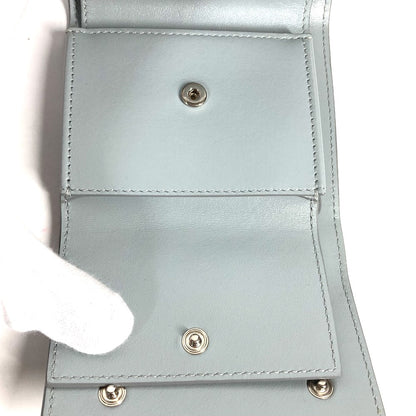 CELINE Trifold wallet leather Light blue type Small trifold wallet Women Used