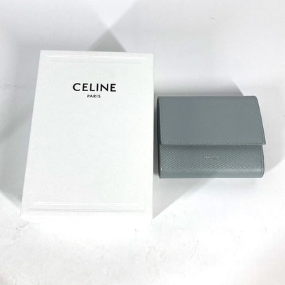 CELINE Trifold wallet leather Light blue type Small trifold wallet Women Used