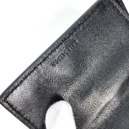 BALENCIAGA Trifold wallet 593813 leather Gunmetal type logo Women