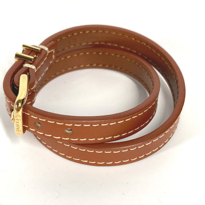 CELINE bracelet 460SF3BCF leather Brown Triomphe Les Cuirs Double Bracelet Women C1 Used