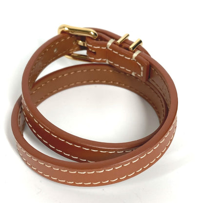 CELINE bracelet 460SF3BCF leather Brown Triomphe Les Cuirs Double Bracelet Women C1 Used