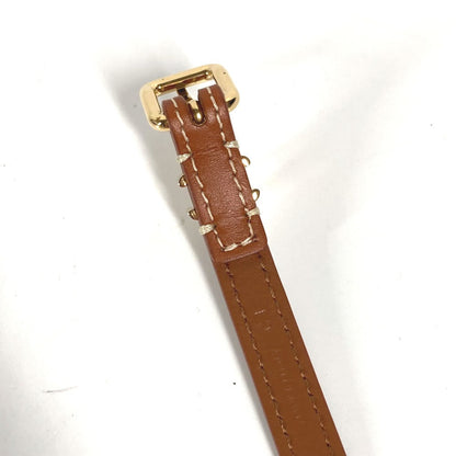CELINE bracelet 460SF3BCF leather Brown Triomphe Les Cuirs Double Bracelet Women C1 Used