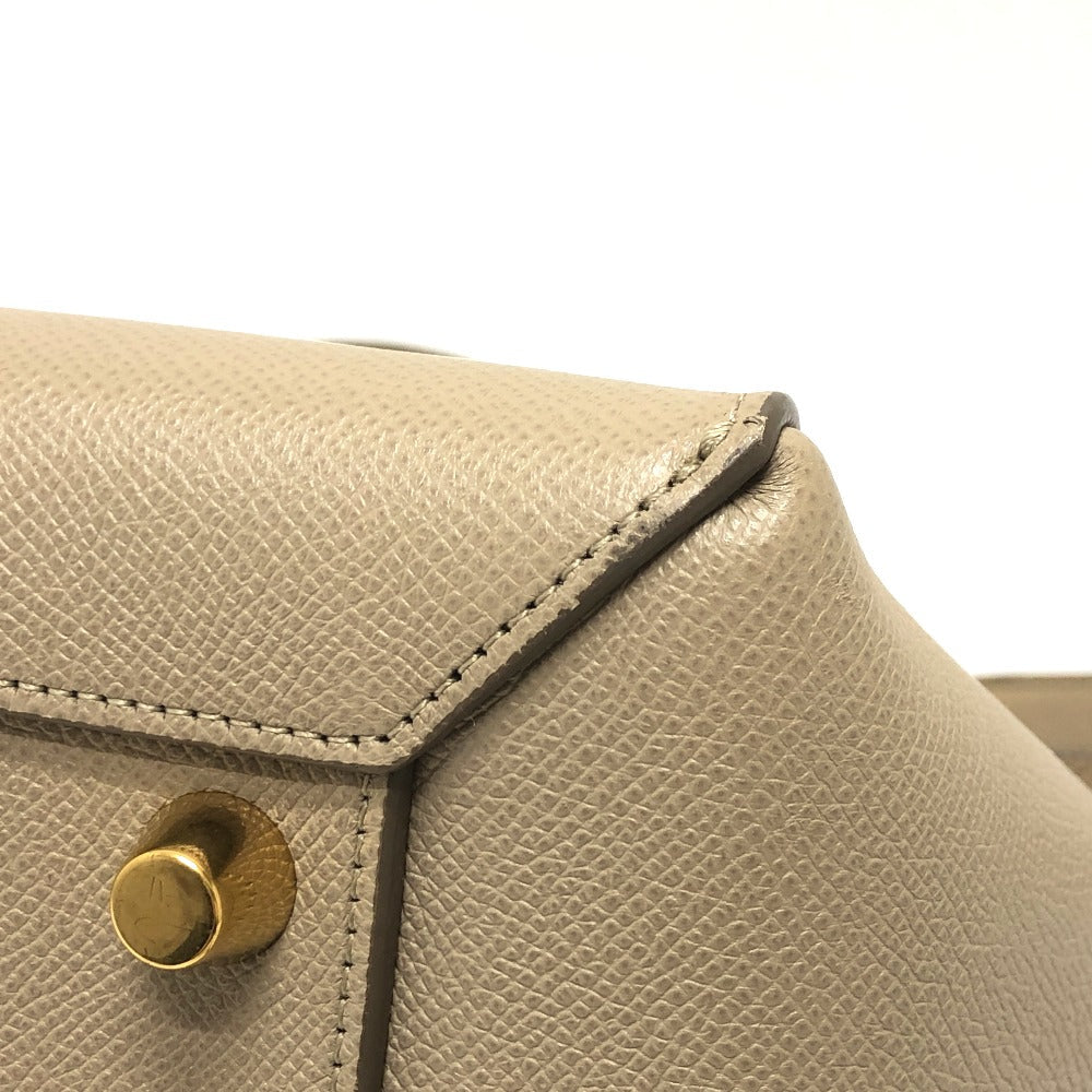 CELINE Handbag leather beige Shoulder Belt bag small Women Used