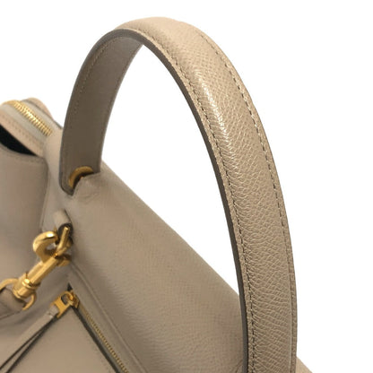 CELINE Handbag leather beige Shoulder Belt bag small Women Used
