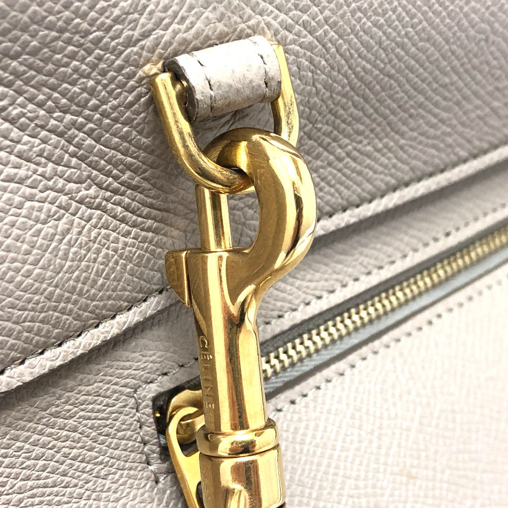 CELINE Handbag leather beige Shoulder Belt bag small Women Used