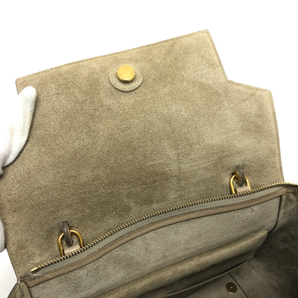 CELINE Handbag leather beige Shoulder Belt bag small Women Used
