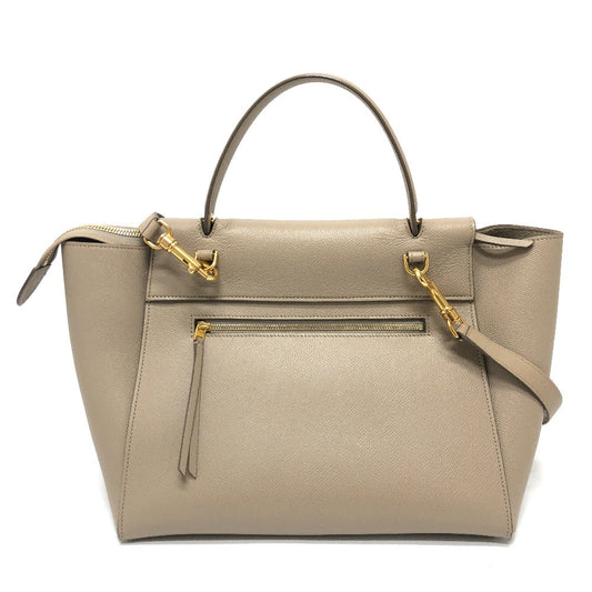 CELINE Handbag leather beige Shoulder Belt bag small Women Used