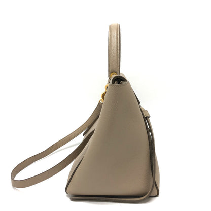 CELINE Handbag leather beige Shoulder Belt bag small Women Used
