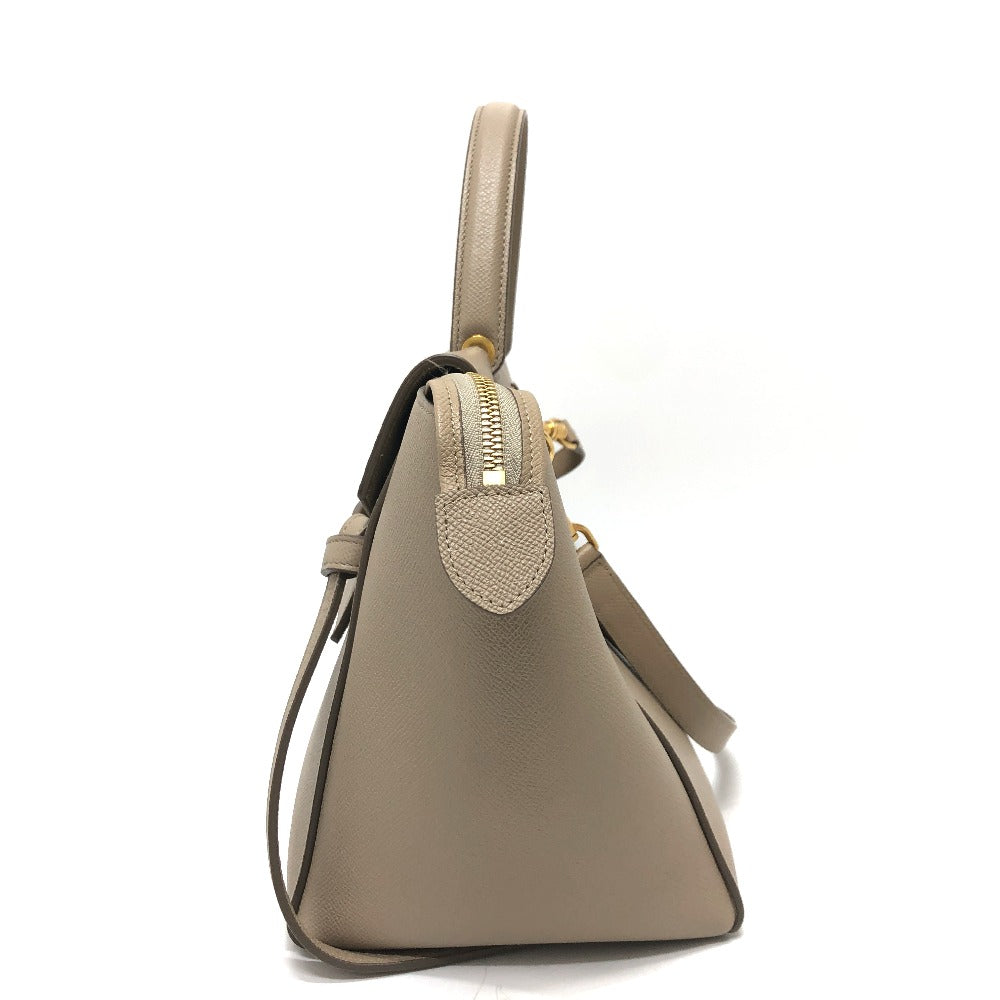 CELINE Handbag leather beige Shoulder Belt bag small Women Used