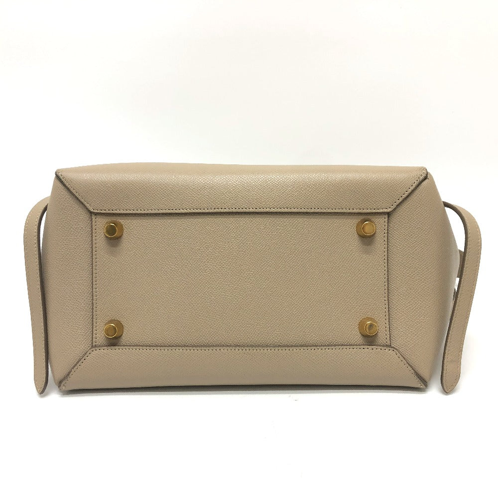 CELINE Handbag leather beige Shoulder Belt bag small Women Used
