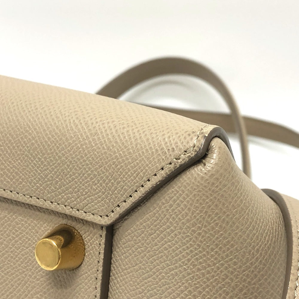 CELINE Handbag leather beige Shoulder Belt bag small Women Used