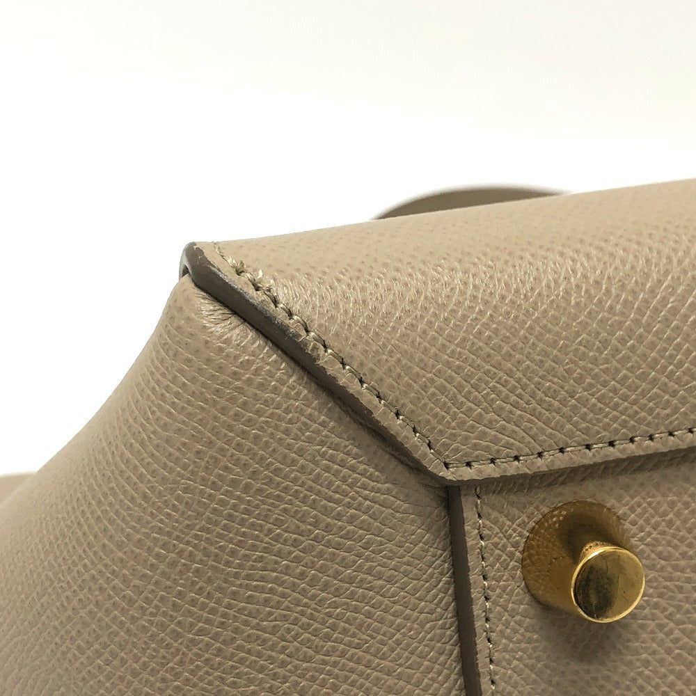 CELINE Handbag leather beige Shoulder Belt bag small Women Used