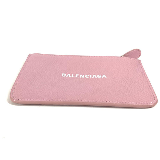 BALENCIAGA Coin case 637130 leather pink logo fragment case Women