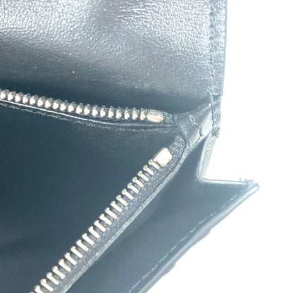 CELINE Long Wallet Purse leather black with coin compartment Bar Tikal Wallet mens Used