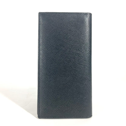 CELINE Long Wallet Purse leather black with coin compartment Bar Tikal Wallet mens Used