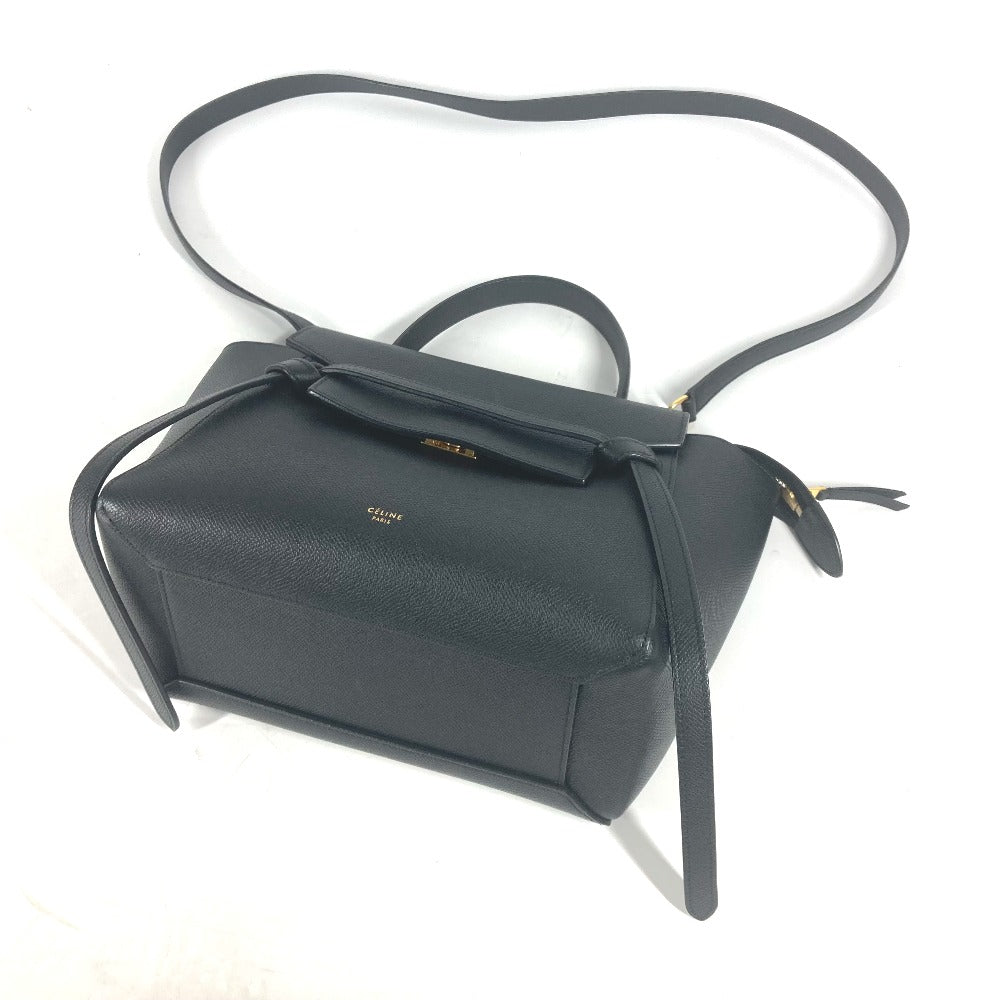 CELINE Handbag leather black Micro Tote Bag Belt bag Women Used
