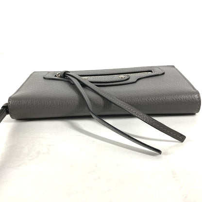 BALENCIAGA Long Wallet Purse 640115 leather gray Long wallet Neo classic Women