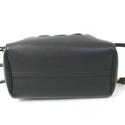 CELINE Handbag leather black Triomphe Small Hippo Drawstring Cuir Women Used