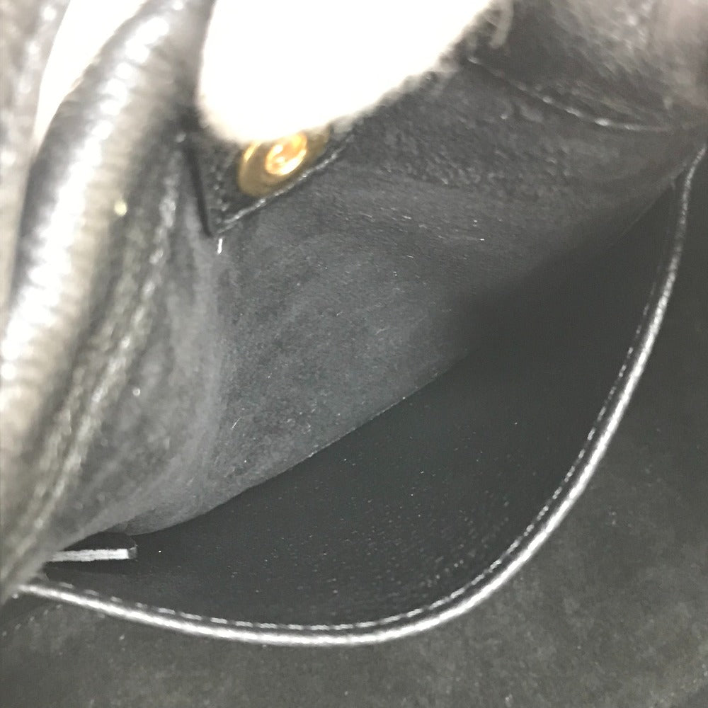 CELINE Handbag leather black Triomphe Small Hippo Drawstring Cuir Women Used