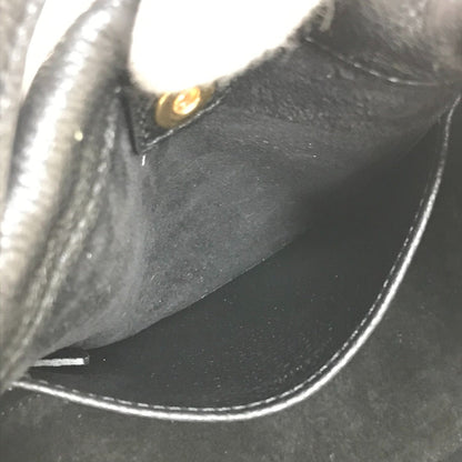 CELINE Handbag leather black Triomphe Small Hippo Drawstring Cuir Women Used