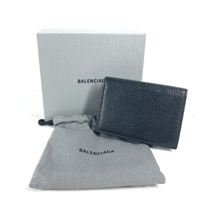 BALENCIAGA Trifold wallet 594312 leather black logo CASH Mini Wallet mens