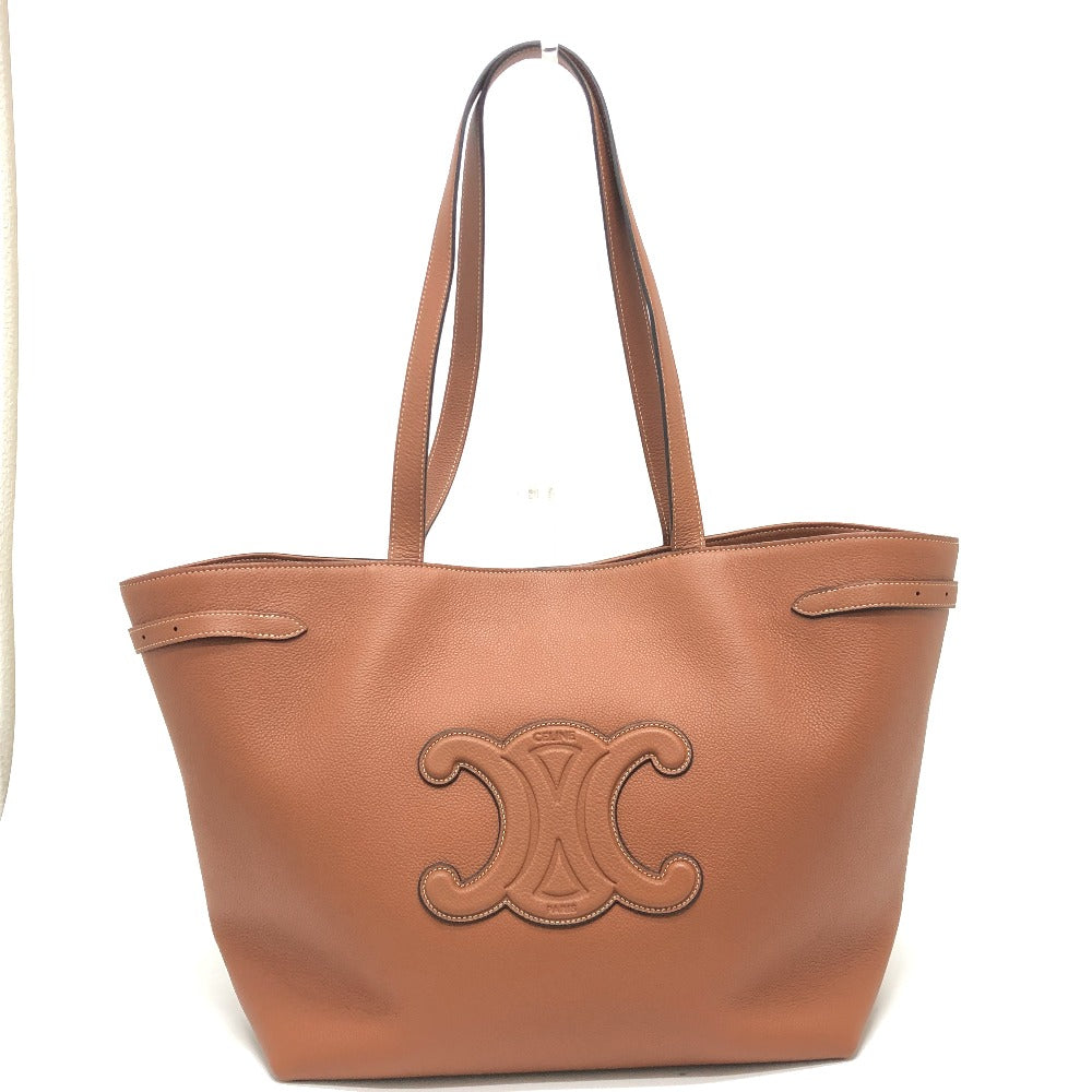 CELINE Tote Bag leather Brown Small Hippo Anais Cuir Triomphe Women Used