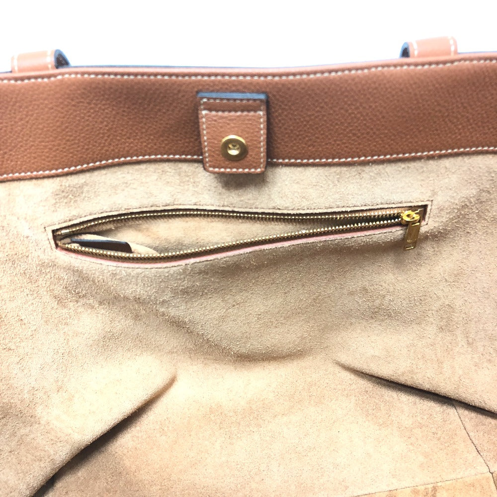 CELINE Tote Bag leather Brown Small Hippo Anais Cuir Triomphe Women Used
