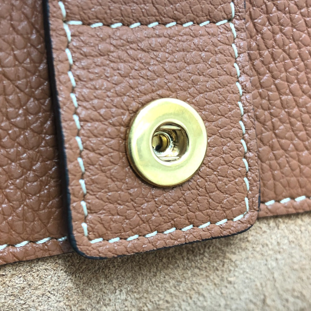 CELINE Tote Bag leather Brown Small Hippo Anais Cuir Triomphe Women Used