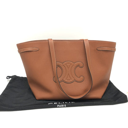 CELINE Tote Bag leather Brown Small Hippo Anais Cuir Triomphe Women Used
