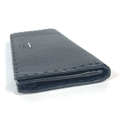 FENDI Long Wallet Purse 7M0186 leather black stitch Celeria unisex(Unisex)