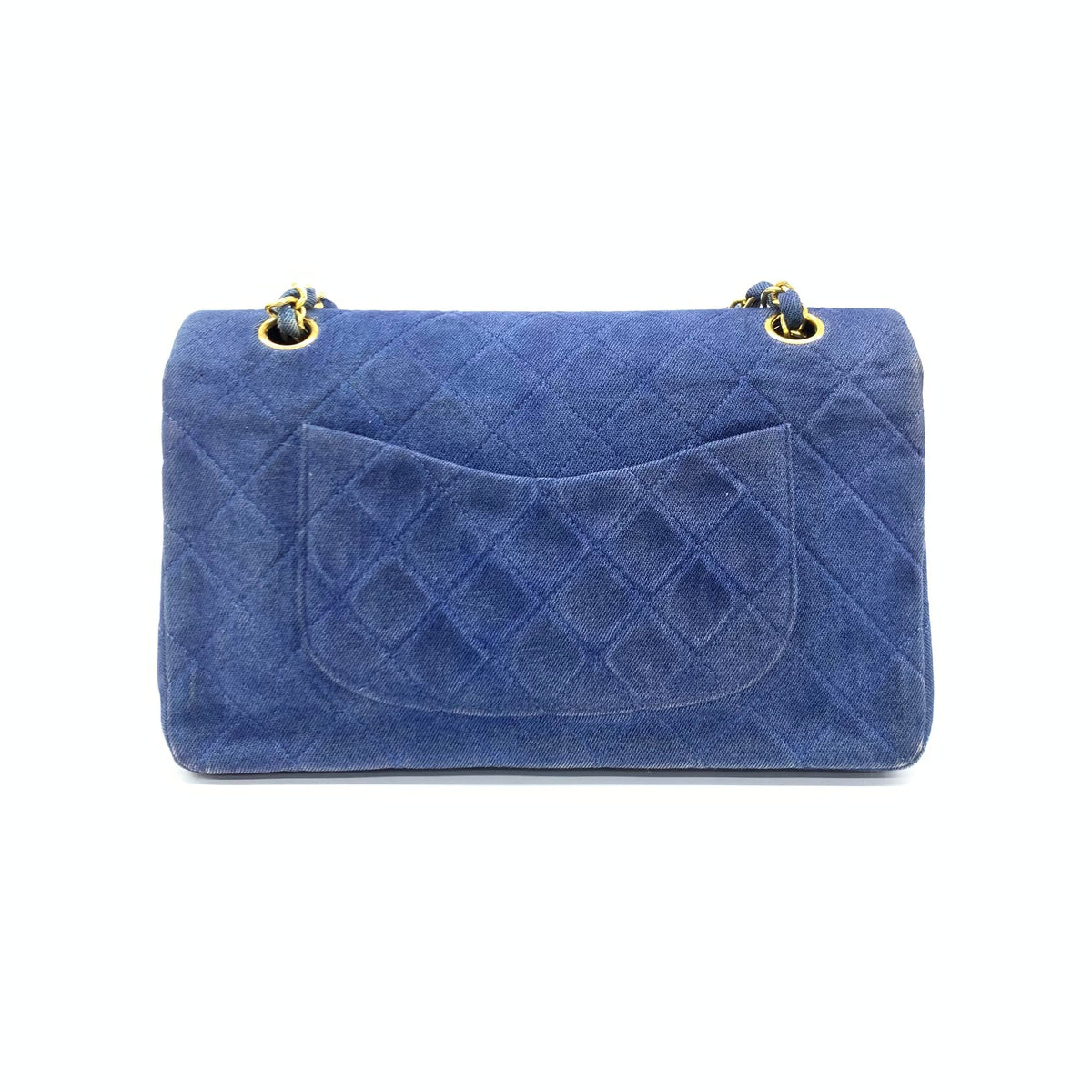 Chanel Classic Flap Vintage Medium Blue Jeans Denim with 24k Gold HW, 1989-1991