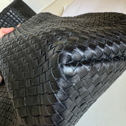 Bottega Veneta Cabat Large Intreccio Leather Tote Bag Black 40cm