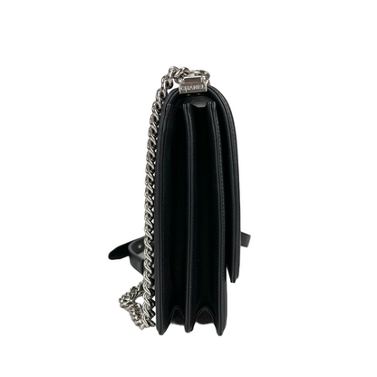 Vertical North South Boy Flap Bag in Black SHW