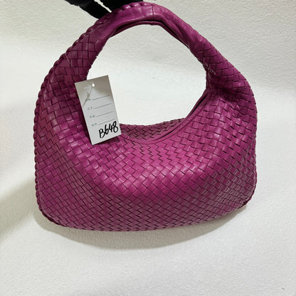 Bottega Veneta Veneta Hobo Medium Deep Fuchsia Pink Intrecciato Leather Bag 40cm