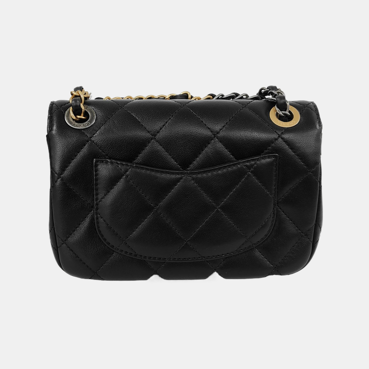 Chanel Coco Clips Super/Extra Mini Flap Bag Black Lambskin Gold Hardware