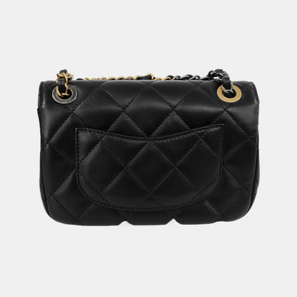 Chanel Coco Clips Super/Extra Mini Flap Bag Black Lambskin Gold Hardware
