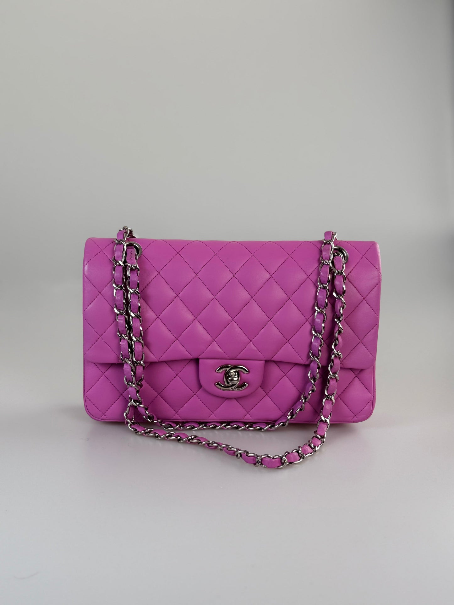 Chanel purple medium timeless flap bag