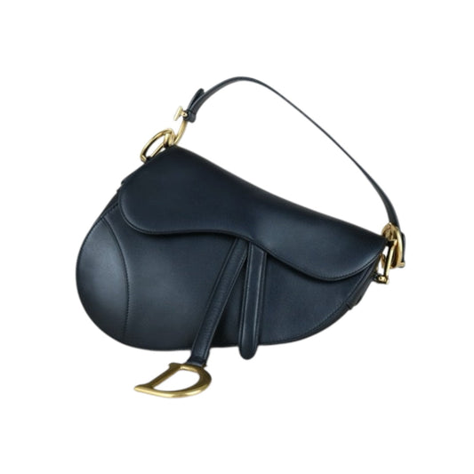 Very Good ( Rank A) ｜  Dior Smooth Calfskin Medium Saddle Bag Black  ｜B25012208
