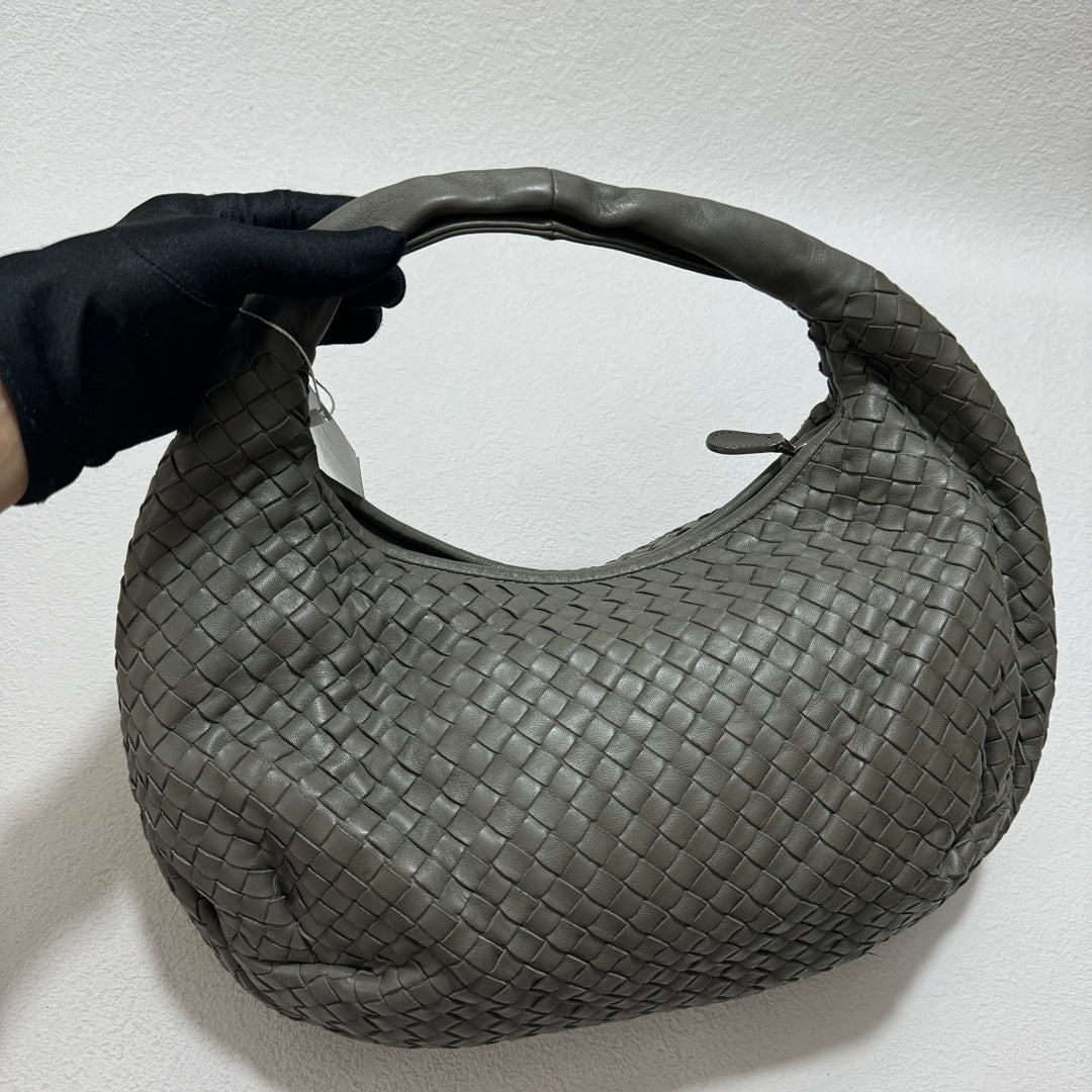 Bottega Veneta Belly Hobo Intrecciato Grey Leather Medium 40cm
