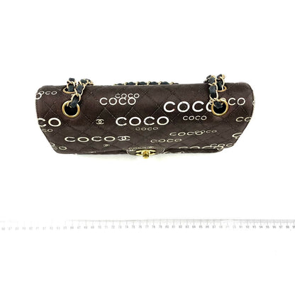 Chanel Classic Flap Diamond Stitch 2002 Black Denim with Coco Logo Prints 24k Gold Hardware