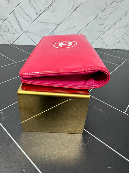 Chanel Pink Patent Leather Long Wallet