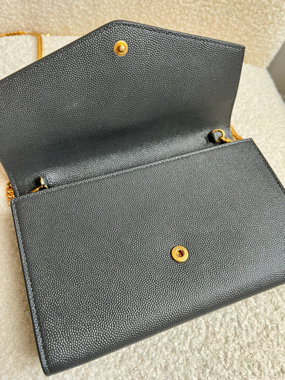 Yves Saint Laurent (YSL) Grey Uptown Chain Wallet