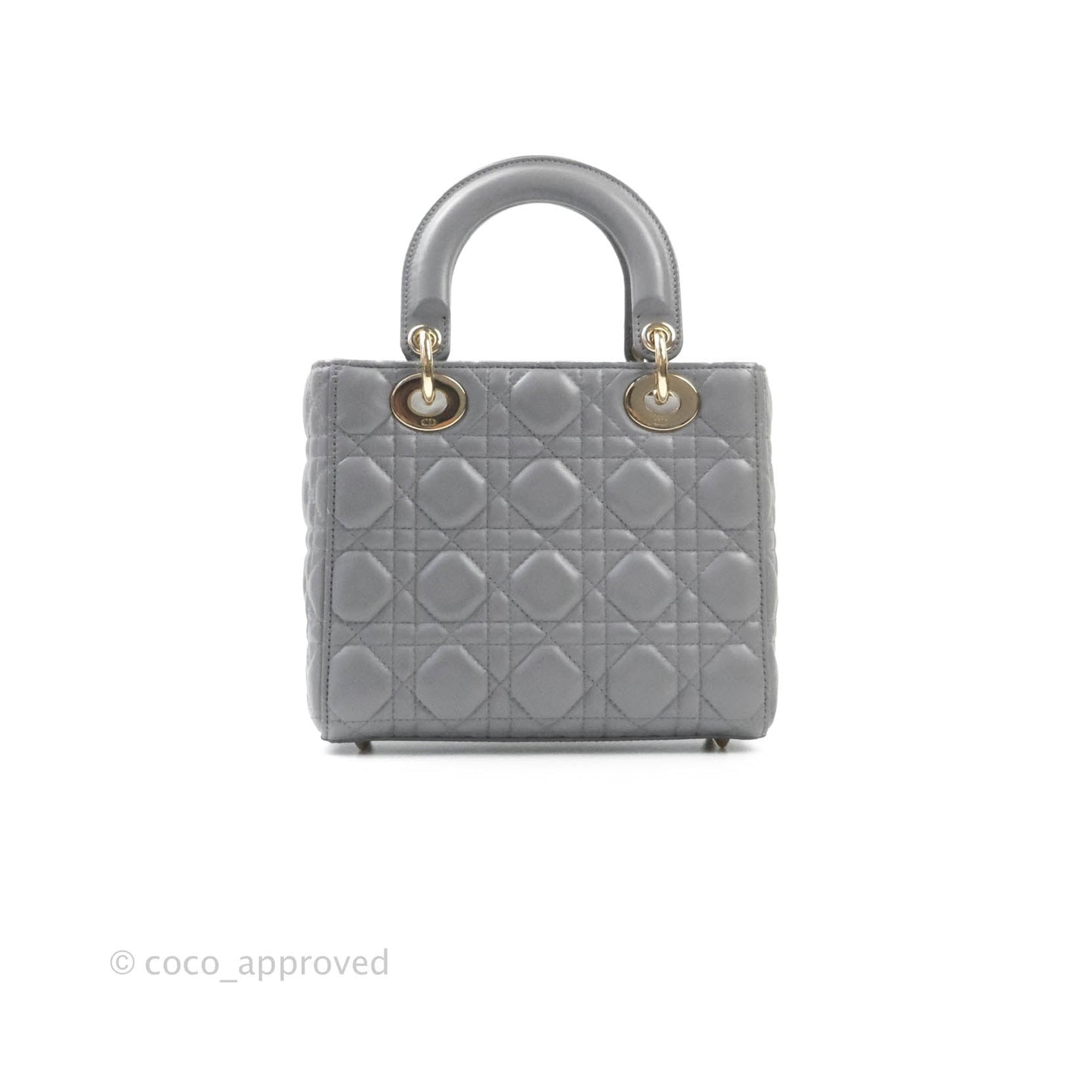 Christian Dior Lambskin My ABCDior Lady Dior Grey Gold Hardware