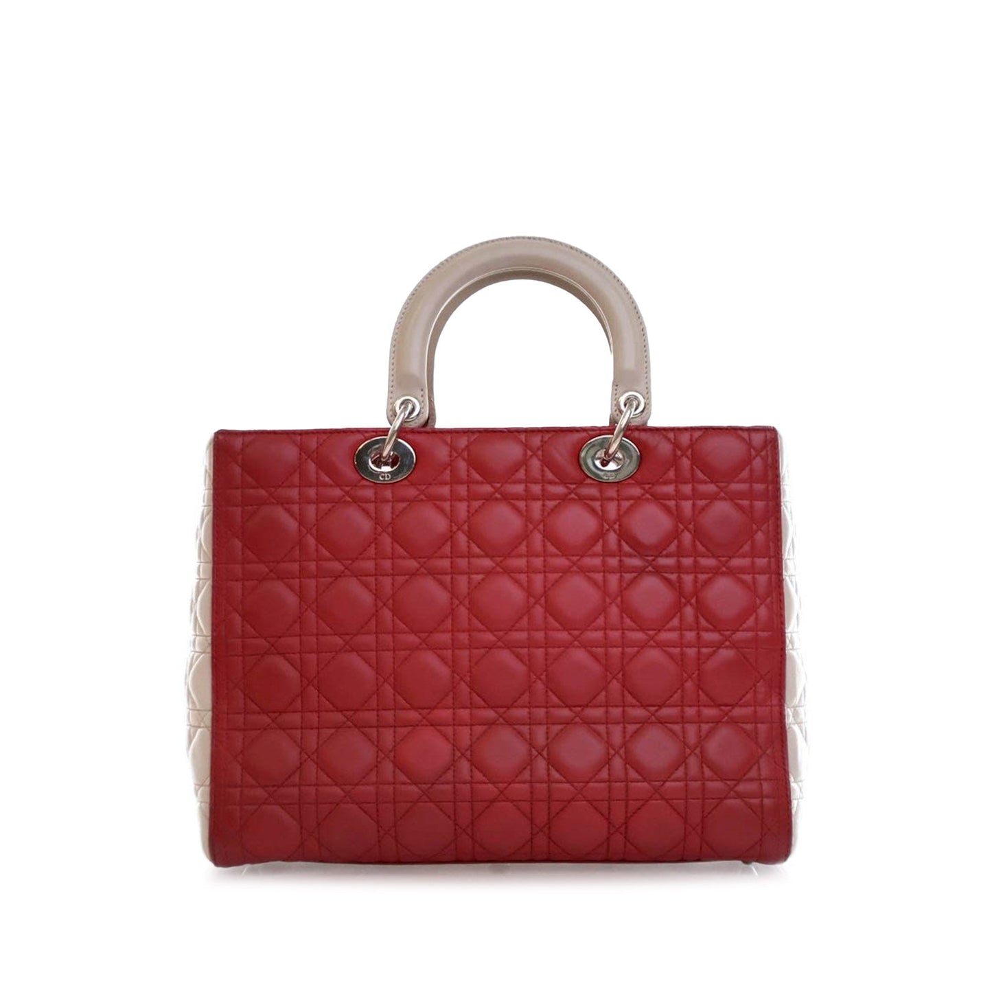 Large Bicolor Lambskin Cannage Lady Dior