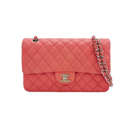 Chanel Timeless Classic Flap Medium Pink Lambskin Leather Gold Hardware