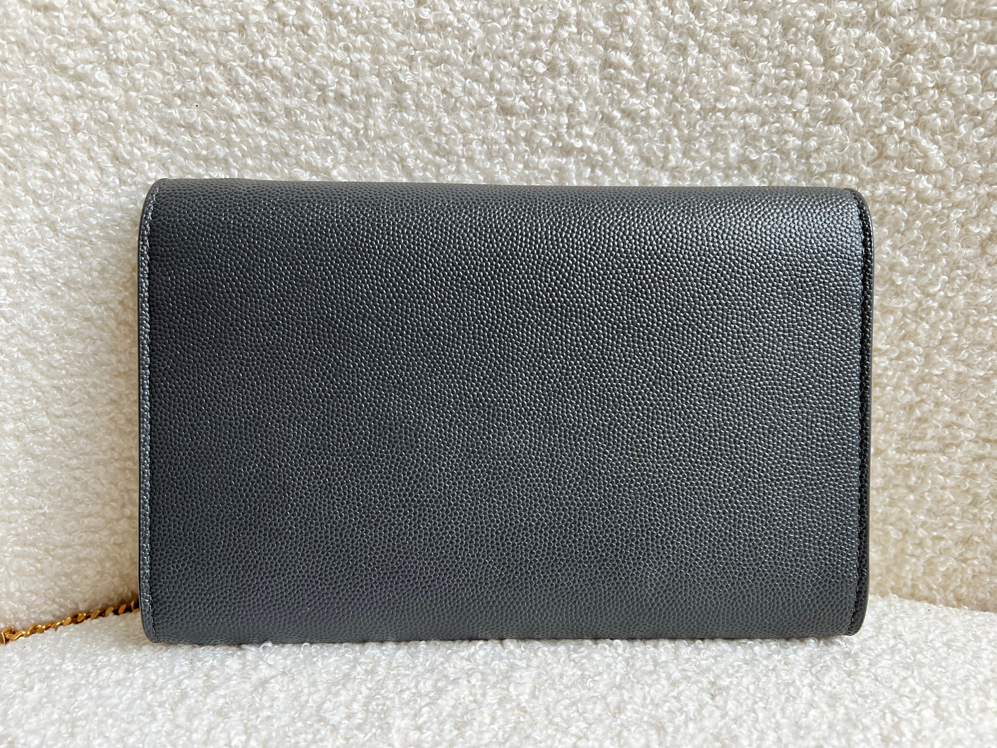 Yves Saint Laurent (YSL) Grey Uptown Chain Wallet