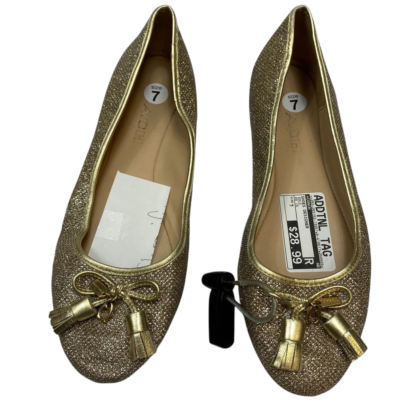 Shoes Designer By Coach In Gold, Size:7