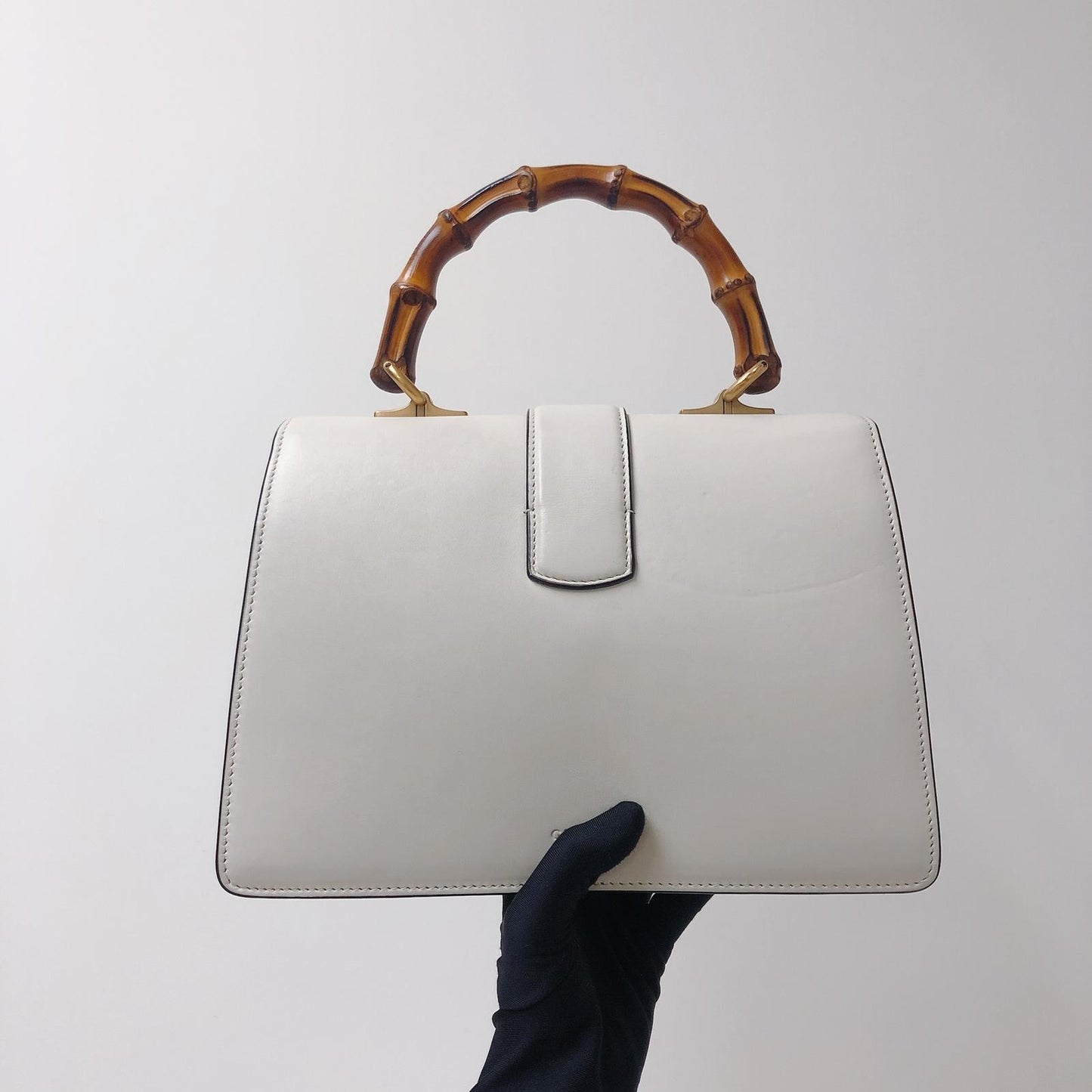 Gucci Calfskin Medium Dionysus Bamboo Handle Bag White Blue Red
