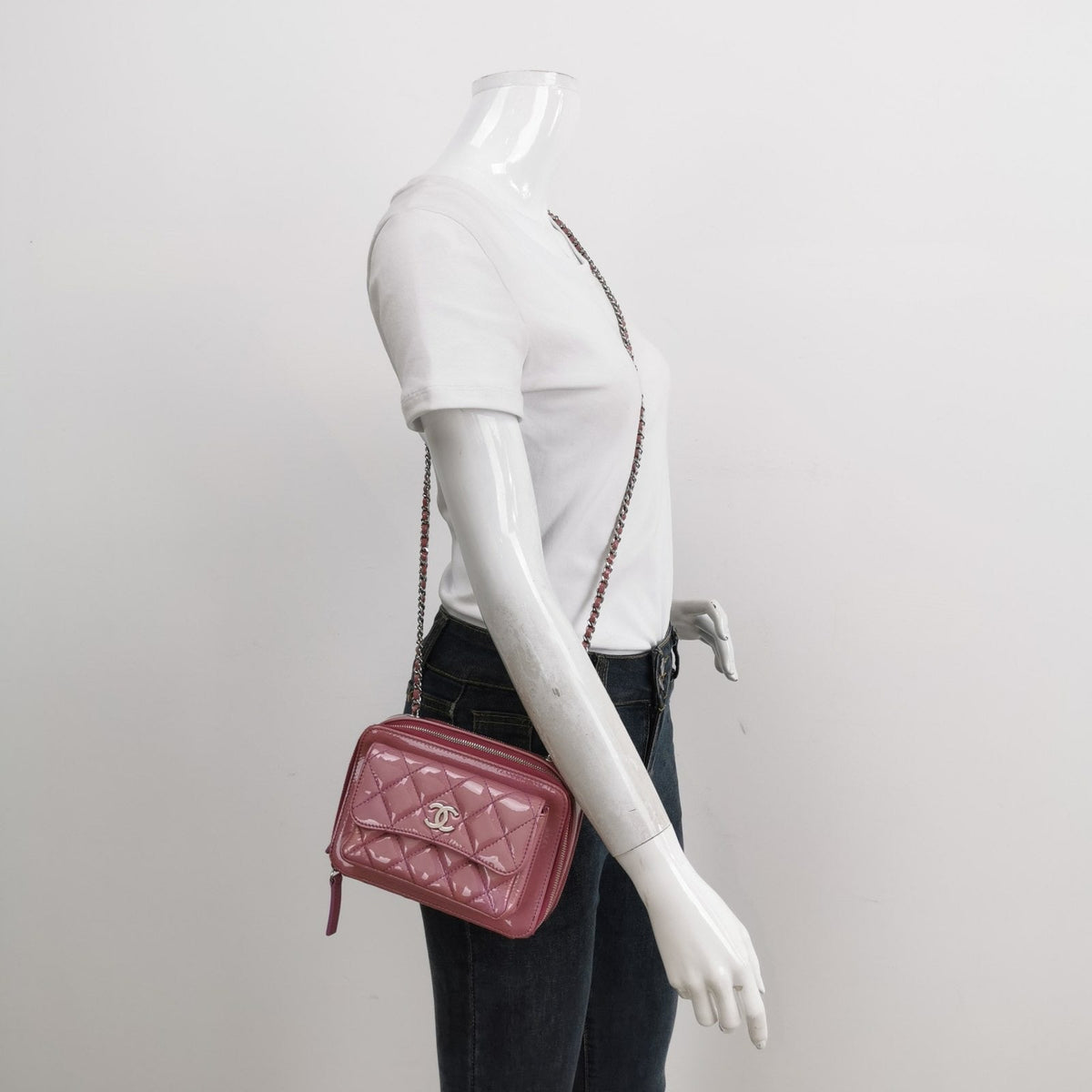 Chanel Pocket Box Camera Bag 2014-2015 Small Pink Lavendar Patent Leather